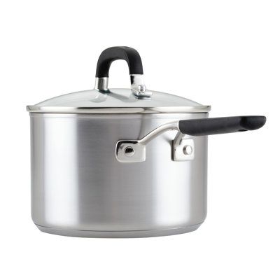 KitchenAid Stainless Steel Induction Saucepan with Lid, 3 Quart