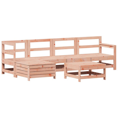  6 Piece Garden Sofa Set Solid Wood Douglas Fir