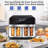 Oyajia 8-In-1 Air Fryer Double Digital Display Rapid Healthy Cooker Dual Basket 4.5L+4.5L For Home Use，Visual Observation Window, Smart Timer And Temperature Settings，8 Touch Screen Presets For Frying, Baking, Dehydrating, Roasting