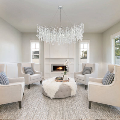 Tree Branch Snow Crystal Chandelier Lighting 47"L