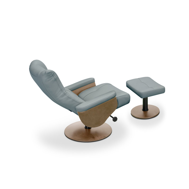 75cm Wide Swivel Standard Recliner, Roble, Sapphira-Blue