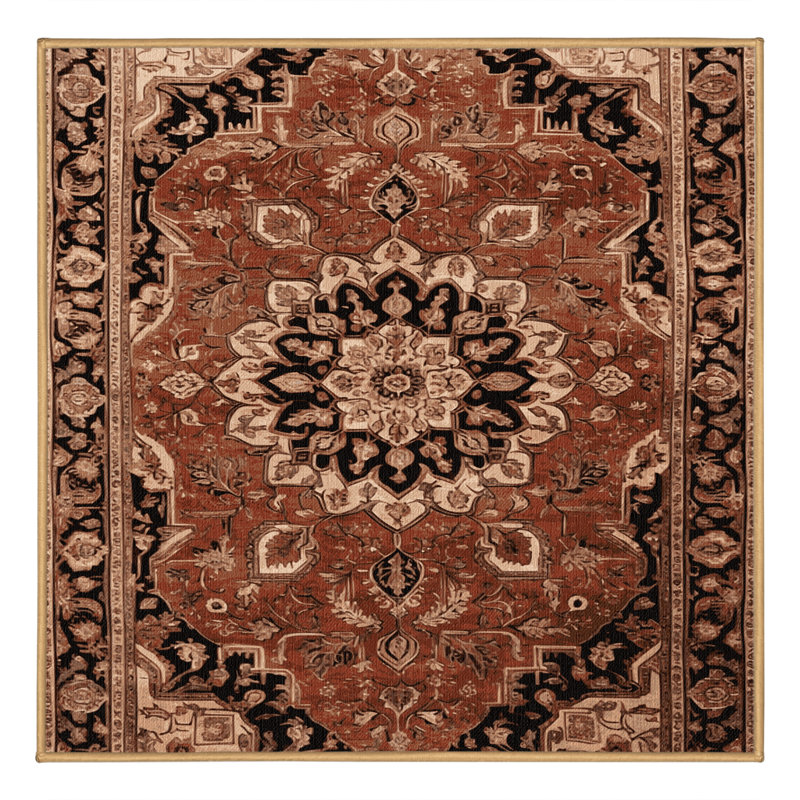 Tapis brun lavable à la machine, Carré 4 pi