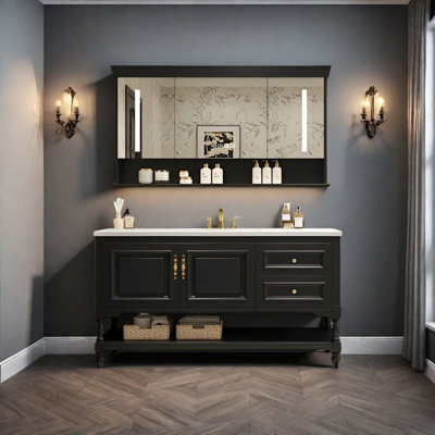 American country style rest room bathroom cabinet