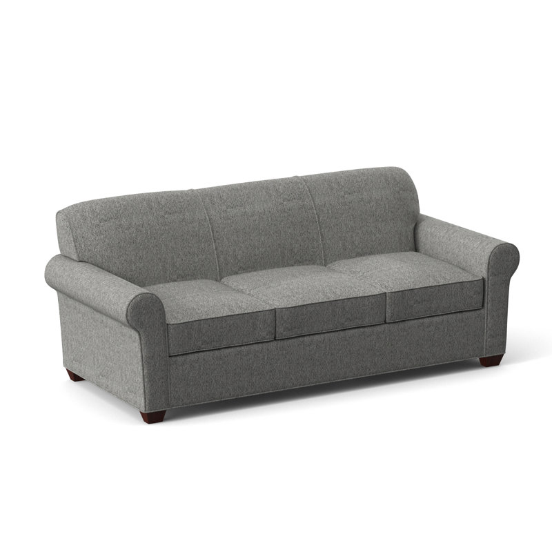 Finn Rolled Arm Sofa with Reversible Cushions, Empire Mahogany, Connelly Dove, 34" H x 83" W x 36" D