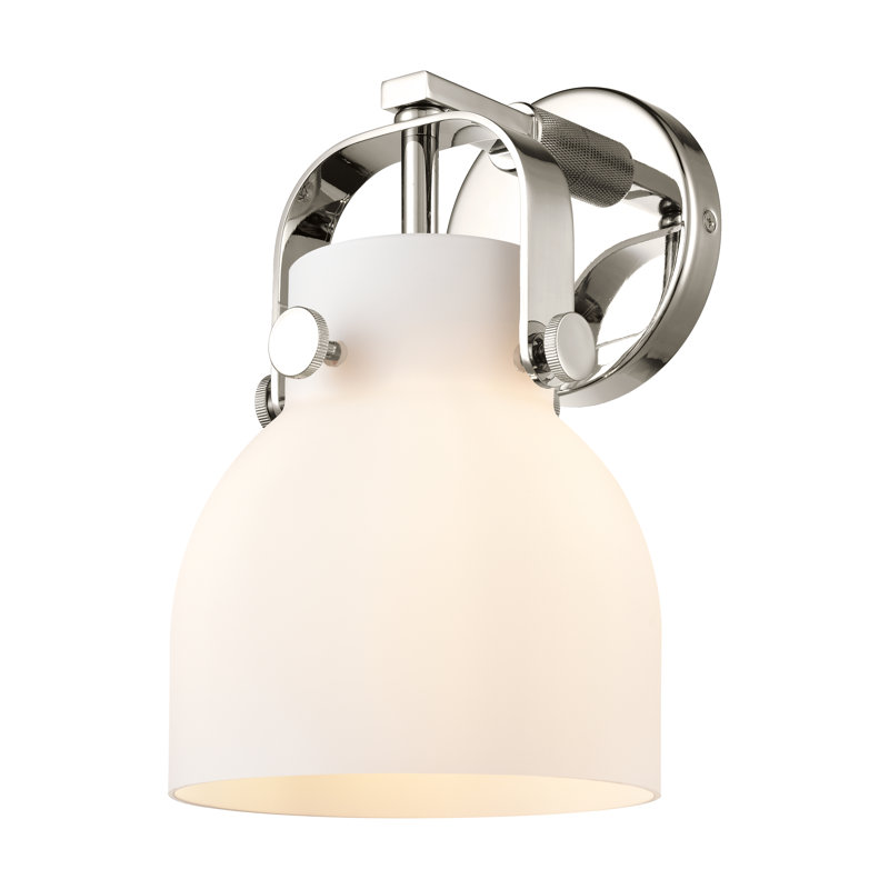 Applique murale 1 lumière 6 po Skycrest, Blanc mat, Nickel poli