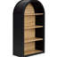 Black Arched 4 Storage Shelf, 43" Height, Stylish Appearance, Stable Build, Great For Home Display 44.44" Tall, Material, Tipping Kits, Study Room Essential