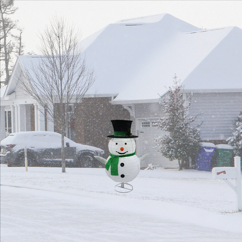 Collapsible Fabric Snowman Lighted Display