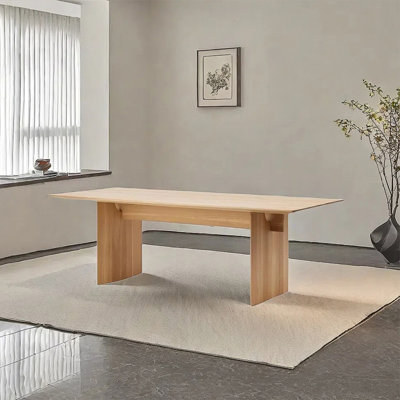 Vintage natural solid wood dining table