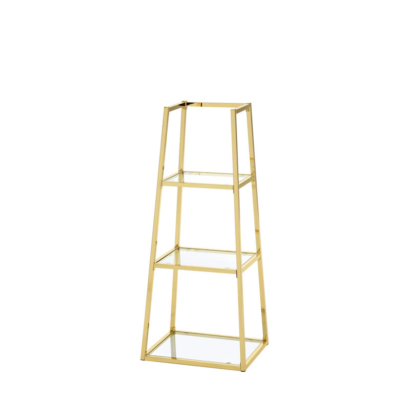 46cm W Iron Ladder Bookcase, 106.5cm H x 46cm W x 38cm D, Gold