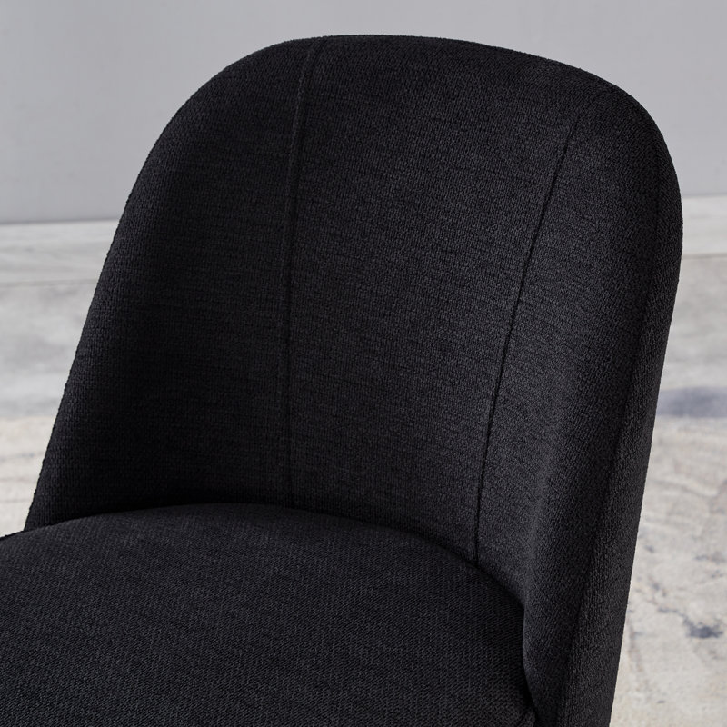 Tabouret de bar rembourré en tissu Kalleigh, Noir
