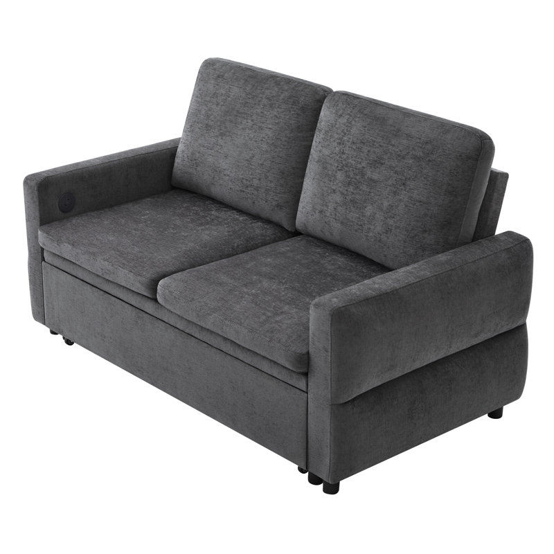 Causeuse convertible ajustable en chenille 62,75 pouces