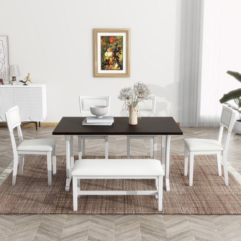 Risner Modern Risner Rectangular 35.4'' L x 59'' W Dining Set,kitchen table set,dining table set,dining room set, Black