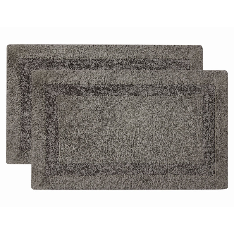 Papastamelos Set of 2 Bath Rug, Set of 2 - 32" L x 20" W, Dark Gray