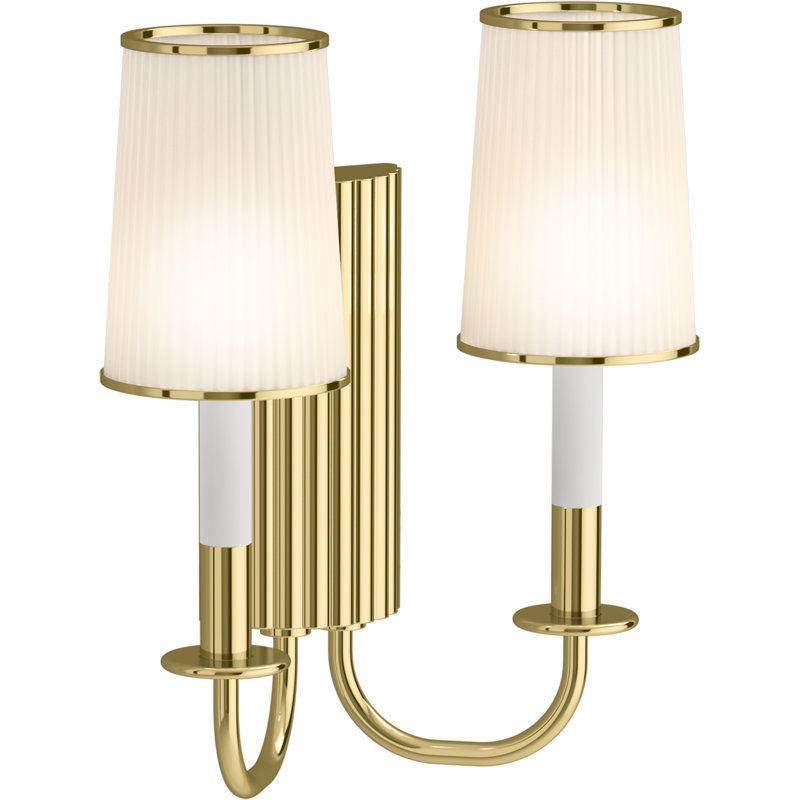Tresdoux Two-Light Sconce, Polished Brass