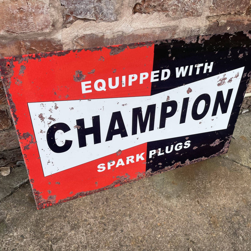 Katica Champion Spark Plugs - No Frame Print on Metal, 15cm H x 20cm W