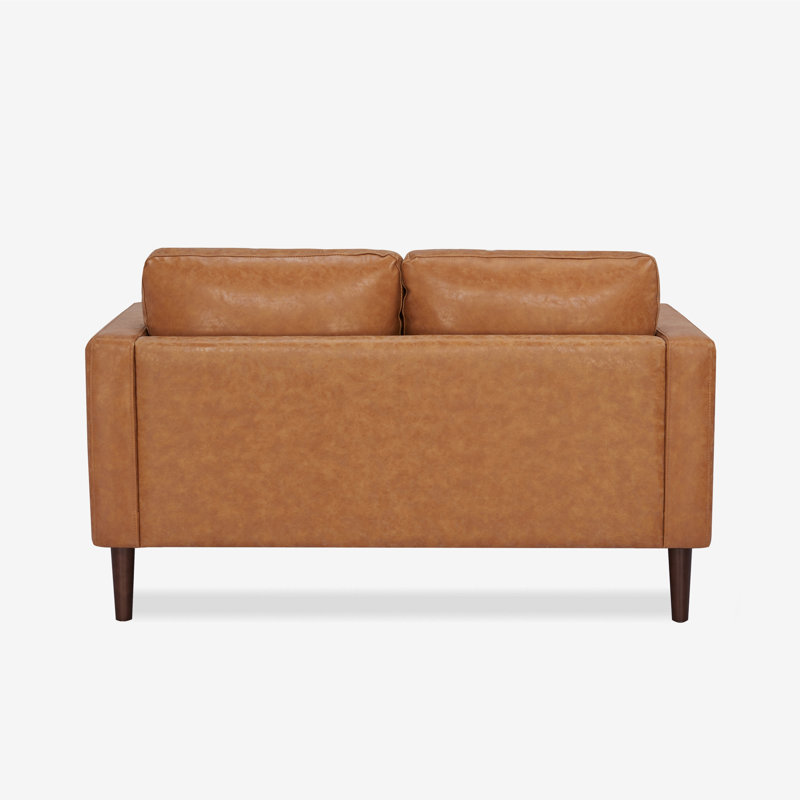 Jordy Faux Leather Loveseat, Camel