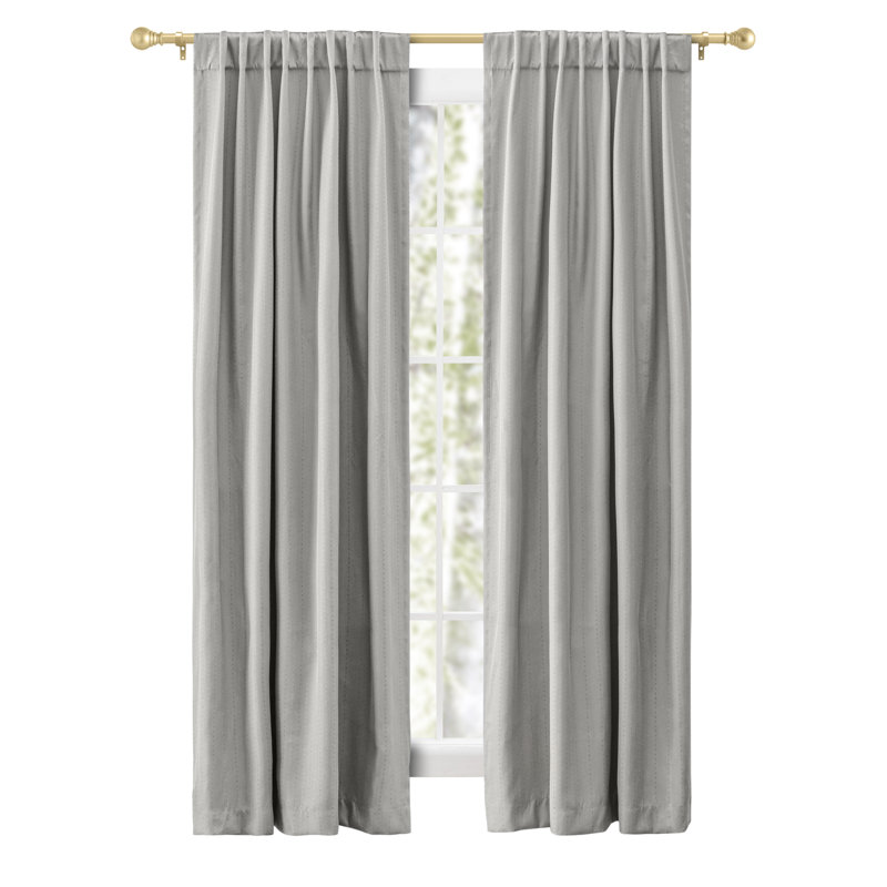 Cedarpoint Elegant Striped Design Rod Pocket Room Darkening Curtain Panel, Smoke, 54" W x 84" L