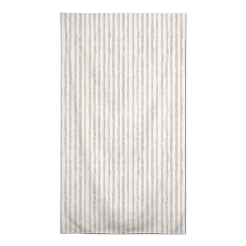 Neutral Easy Stripes Tablecloth, 58" D x 102" L