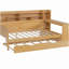 Canapé-lit en bois avec tablette de rangement, lit multifonctionnel avec deux tiroirs de rangement et un bureau-121110531-121110532