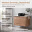 Ensemble de meuble-lavabo simple mural 30 po avec lavabo vasque noir mat et 2 portes en chêne imitation moderne