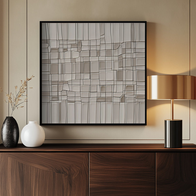 Tiles Nao1, 40" H x 40" W, Black
