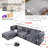 Praylow 119.68"W Chenille Modular Sectional-1042088885