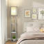 LED Shelf Floor Lamp, Wooden Reading Standing Light with Storage, Living Room Office-124582035