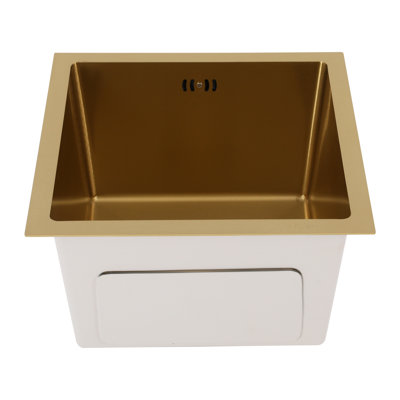 Modern Minimalist Multifunctional Drop-In Stainless Steel Kitchen Rectangular Single Sink Gold