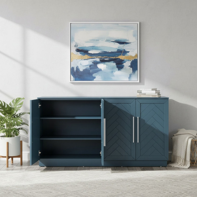 Buffet 60,11 "avec rangement, armoire d'appoint avec tablettes réglables pour la cuisine, la salle à manger et le salon