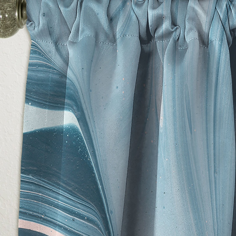 Rideau en lin Blue Modern Water I, L 52 po x L 108 po
