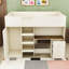 Lit mezzanine double avec garde-robe et bureau intégrés-775596355