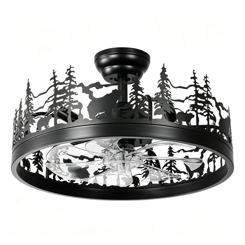 Ventilateur de plafond 21,65 "Farmhouse, Black