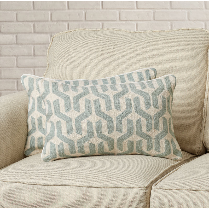 Embroidered Reversible Throw Pillow