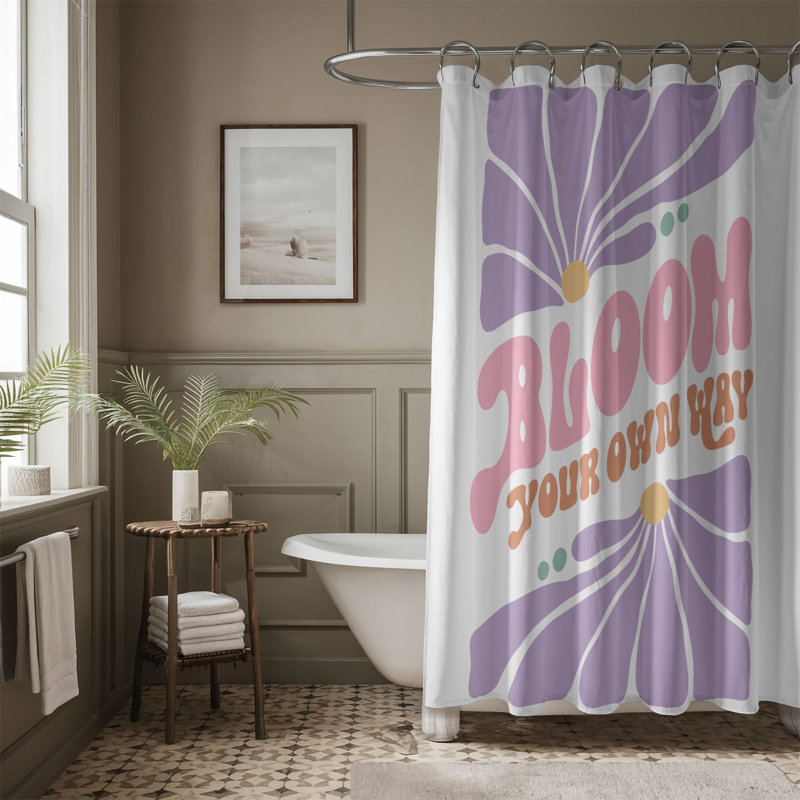 Rideau de douche 1 pièce Clean Petal, H 74 po x l 71 po