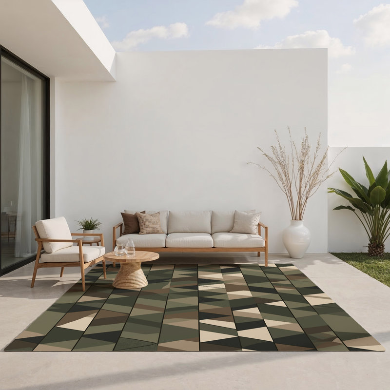 Tapis intérieur et extérieur Ops Grid, Rectangle 9 pi x 12 pi