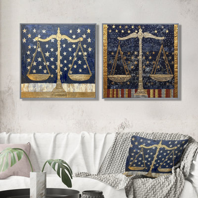 Constitutional Convention Of Balance Of Liberty In USA I - USA Patriotist Wall Decor - Modern Wall Art 2 Piece