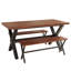 Ensemble de table de salle à manger Kristofer, table de salle à manger rectangulaire avec banc (table, 2 bancs)-122056383