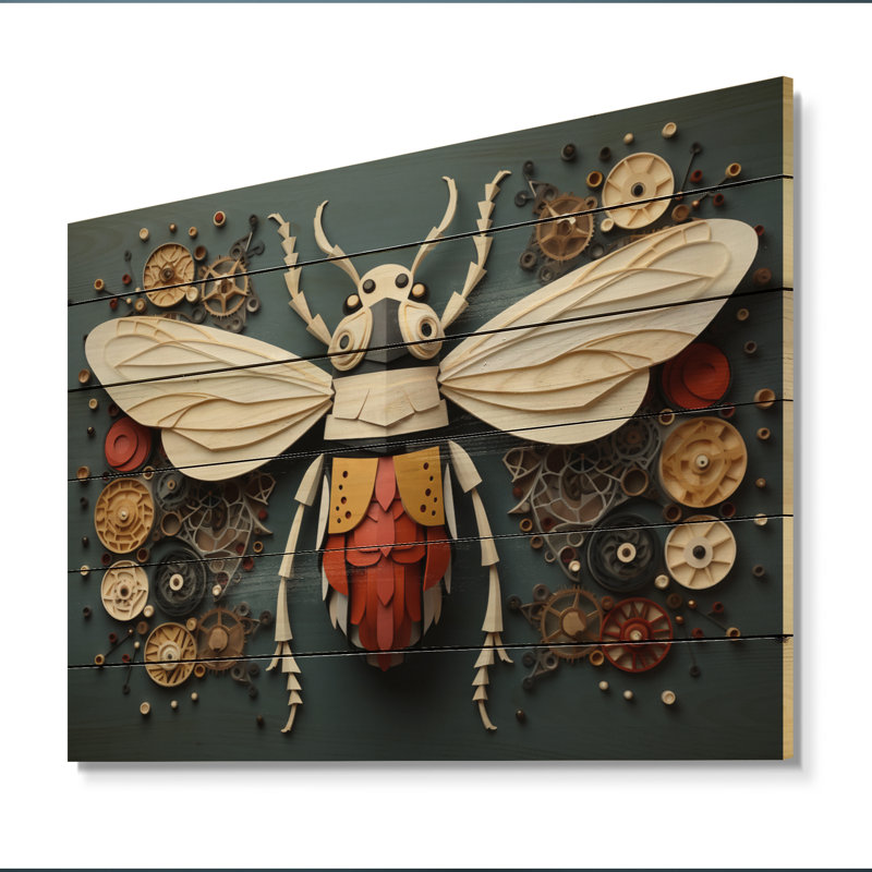Insectes, insectes, petites merveilles I sur bois, H 30 po x l 40 po x P 0,78 po