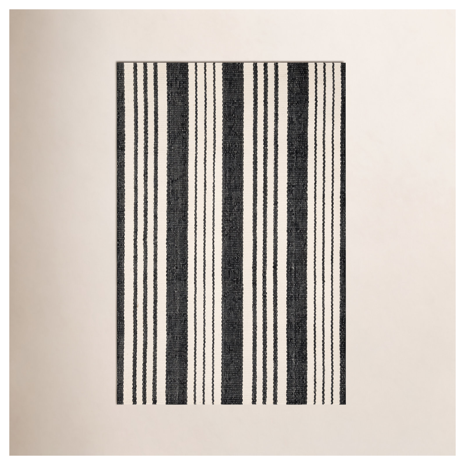 Birmingham Black Handwoven Indoor/Outdoor Rug, Rectangle 2' x 3'