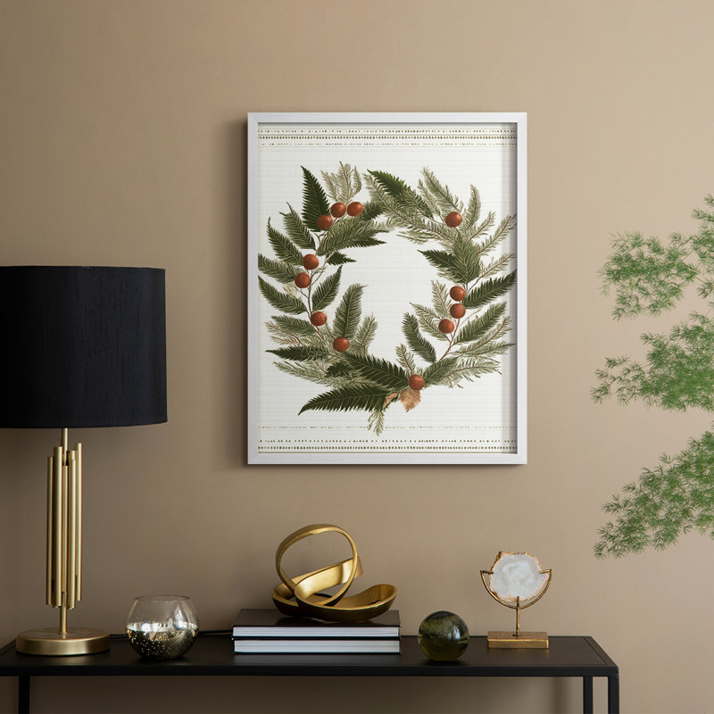 «Christmas Holiday Art» CECLXV, reproduction d'art encadrée - bois massif, H 21 po x l 17 po, Blanc