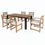 Ensemble de mobilier d'extérieur pour 6 personnes avec trou pour parasol et chaises confortables-1397549456