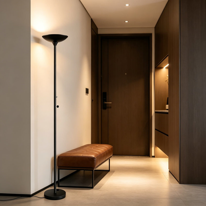 Lampe torchère moderne avec gradation continue, lumière DEL super brillante de 30 W, sortie de lumière du jour de 3600 lm, interrupteur rotatif et conception en métal robuste pour le salon ou la chambre à coucher