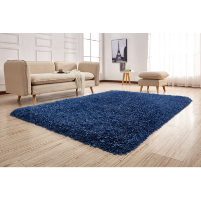 Tapis de zone bleu touffeté fait main Mcnulty