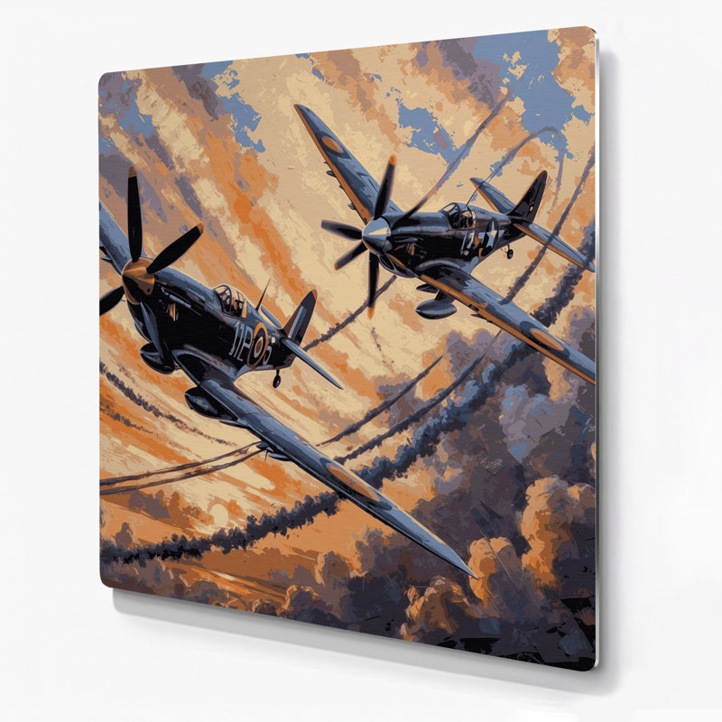Art de transport, avions de chasse de la Seconde Guerre mondiale, transport, H 16 po x l 16 po x P 0,05 po