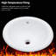 Lavabo de salle de bain en céramique blanc semi-encastré de 17 po x 15,5 po, forme ergonomique, teinture et égratignure, glaçage de comptoir à installation rapide, qualité d'absorption d'eau faible, travail sans effort