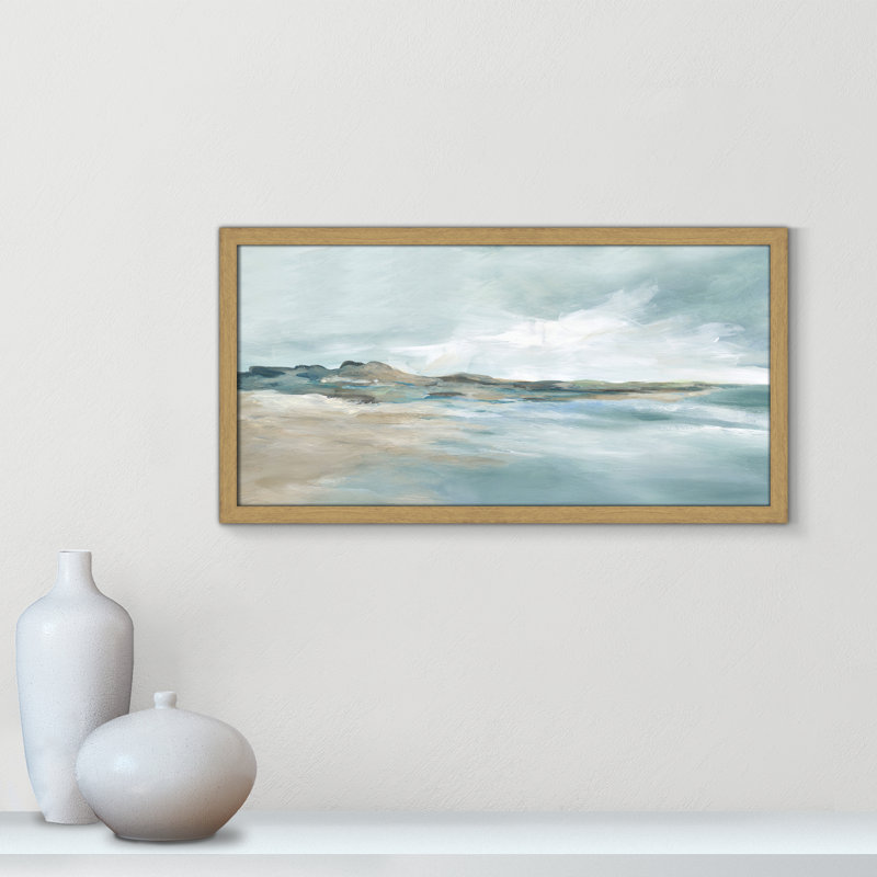 Imprimé Sandpoint par Carol Robinson, H 13 po x l 25 po x P 0,75 po, Reproduction encadrée sans passe-partout, Naturel
