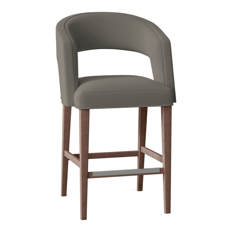 Bryant Upholstered Stool with Solid Wood Frame, Walnut, Perigold Beagle Whale