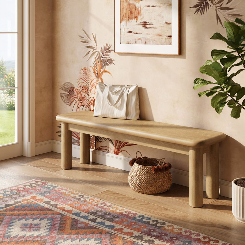 Banc en bois 58 po Alvia, Weathered Oak, Chêne patiné
