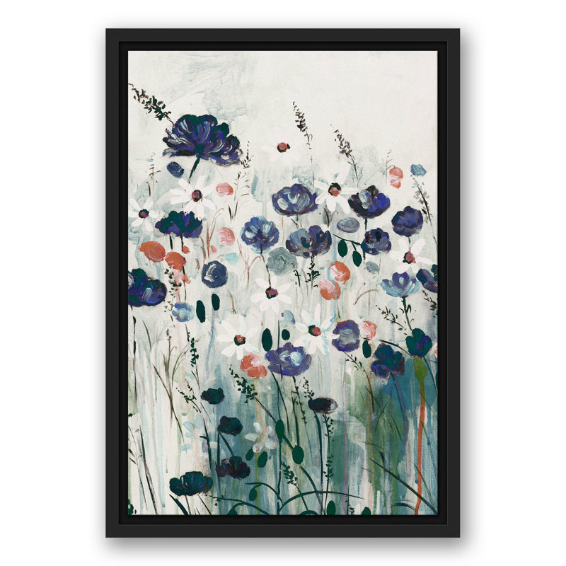 " Abstract Flowers ", 18" H x 12" W, Black Framed