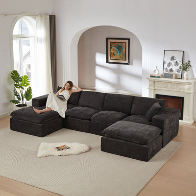 Canapé modulaire à compression en chenille avec rembourrage en éponge Jorza